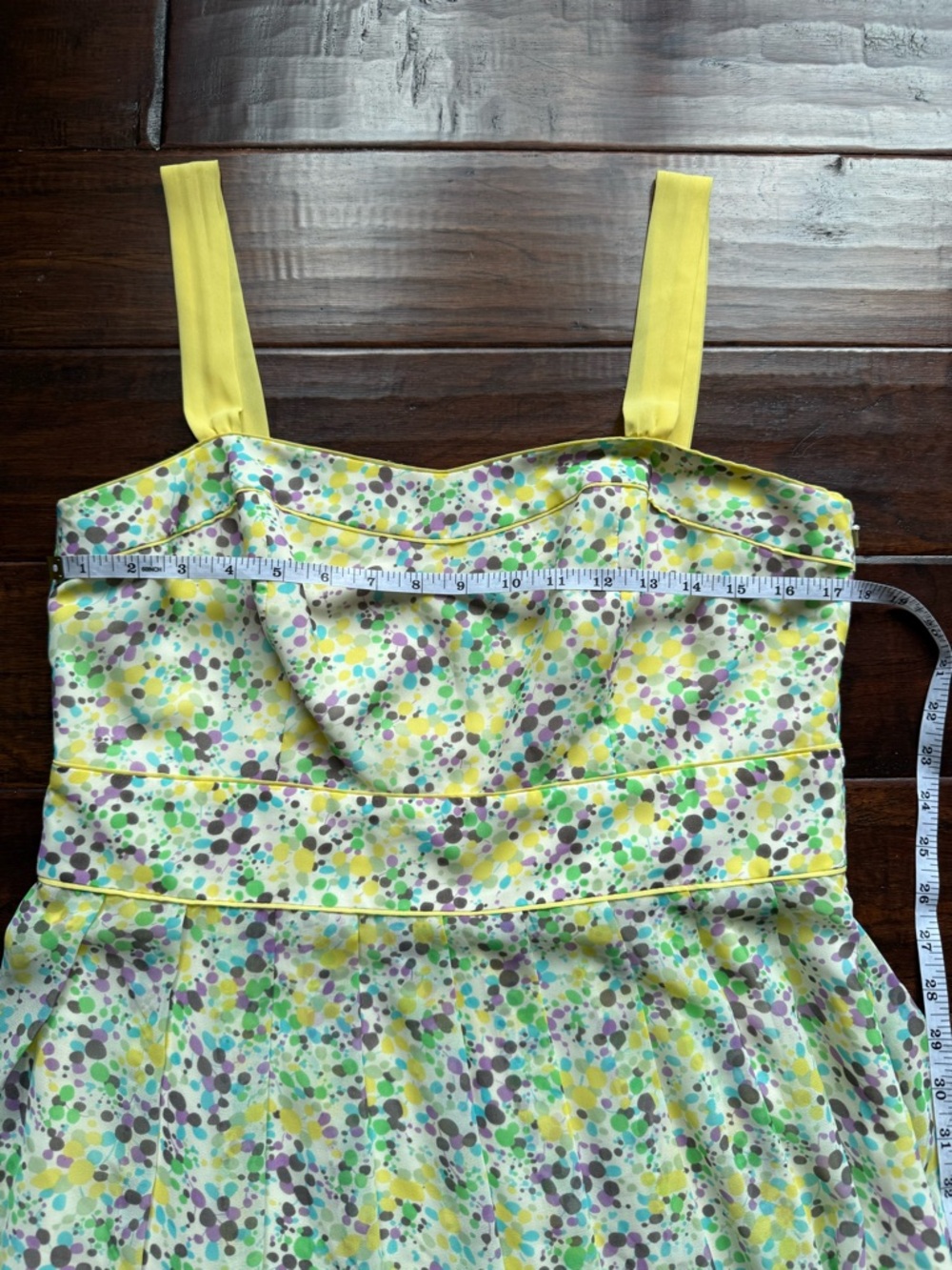 Monsoon Floral Fit & Flare Dress Yellow Straps Retro Summer Dress - Picture 5 of 7